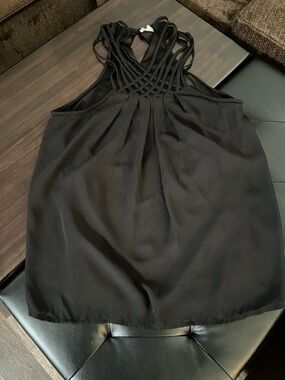 Marisol Black Chiffon Strappy Tank